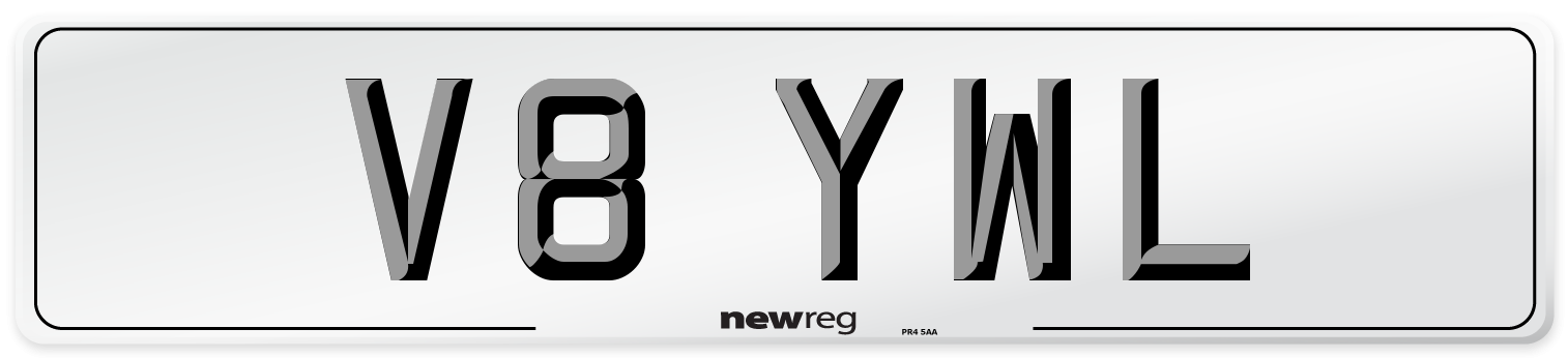 V8 YWL Number Plate from New Reg